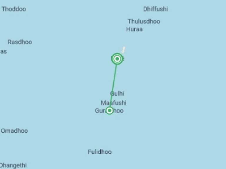 Map itinerary of Asia Tour in June 2026 with 2 destination visits for the trip: Male & Maldives Express - 4 days