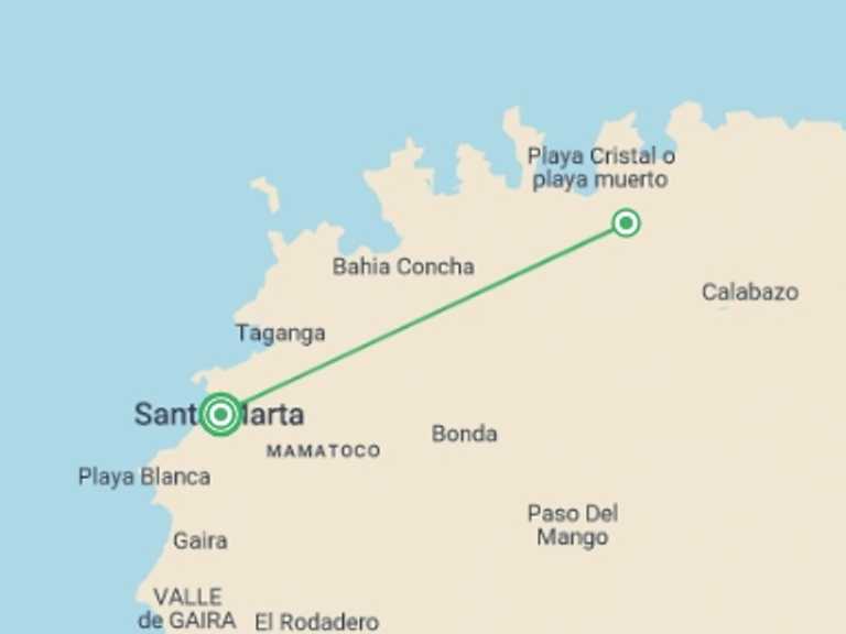 Map of South America Tour with 2 destination visits for the trip: 3-day Santa Marta & Tayrona Experience, Private Tour