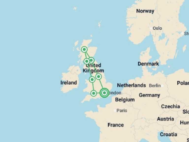 Map of London Tour with 1 destination visits for the trip: Amazing Britain
