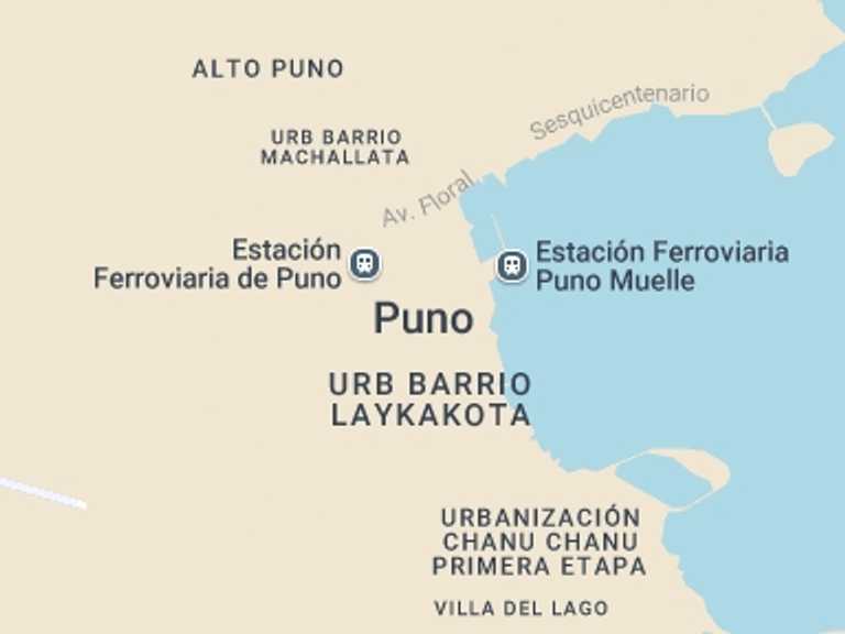 Map of 1-Day Peru Tour with 1 destination visits for the trip: Puno City Tour
