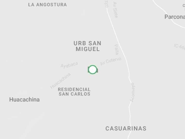 Map of Peru Tour with 1 destination visits for the trip: Paracas Bus Station Departure Transfer