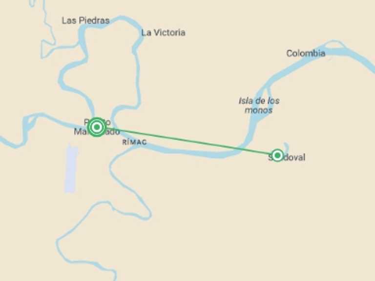 Map of Peru Tour with 1 destination visits for the trip: 4 Days, Experience In Reserva Amazónica (on Request)