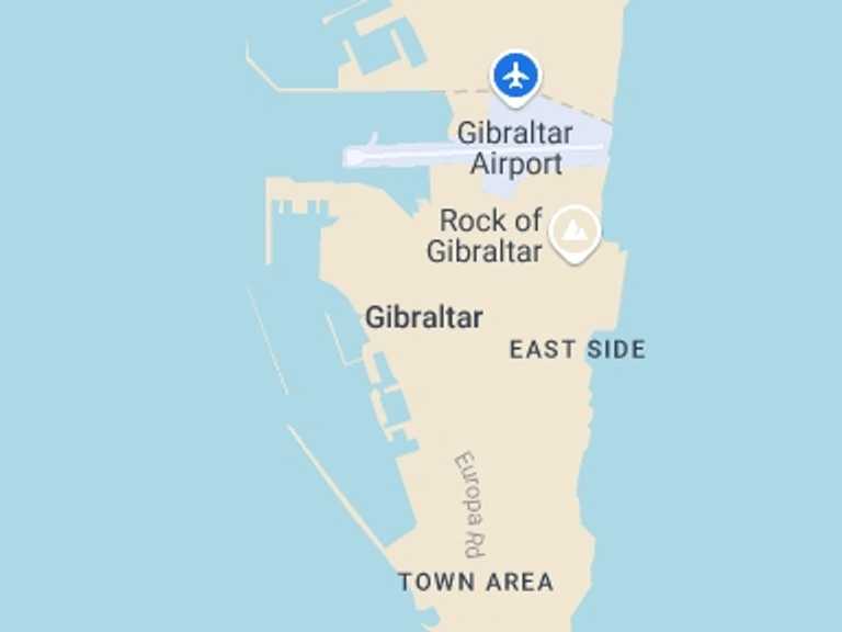 Map itinerary of Spain Tour in July 2027 with 1 destination visits for the trip: Dolphin watching in Gibraltar