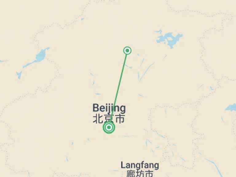 Map itinerary of China Tour in July 2027 with 1 destination visits for the trip: 2 Days Beijing Tour from Tianjin Xingang Port