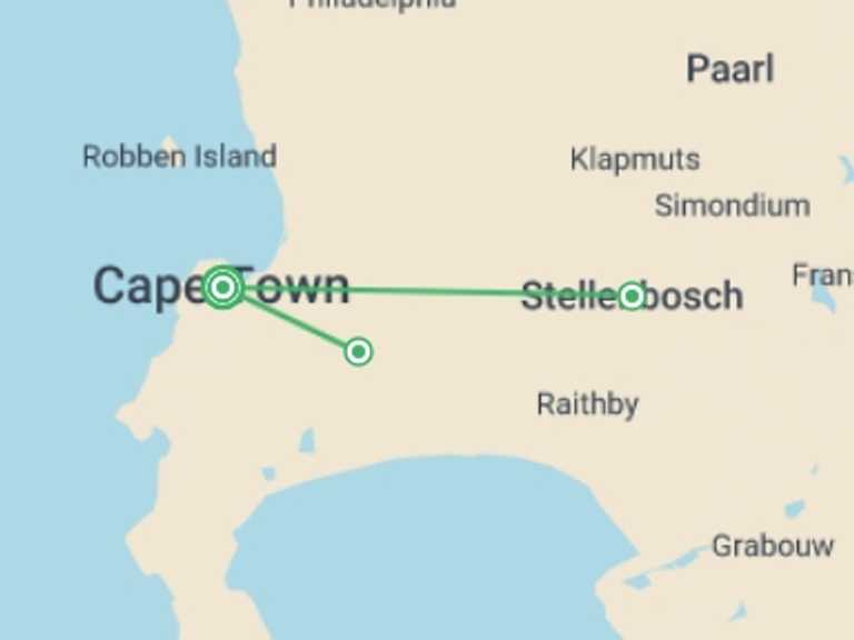 Map of Cape Town Tour with 1 destination visits for the trip: Cape Town's Architectural Gems, Private Tour