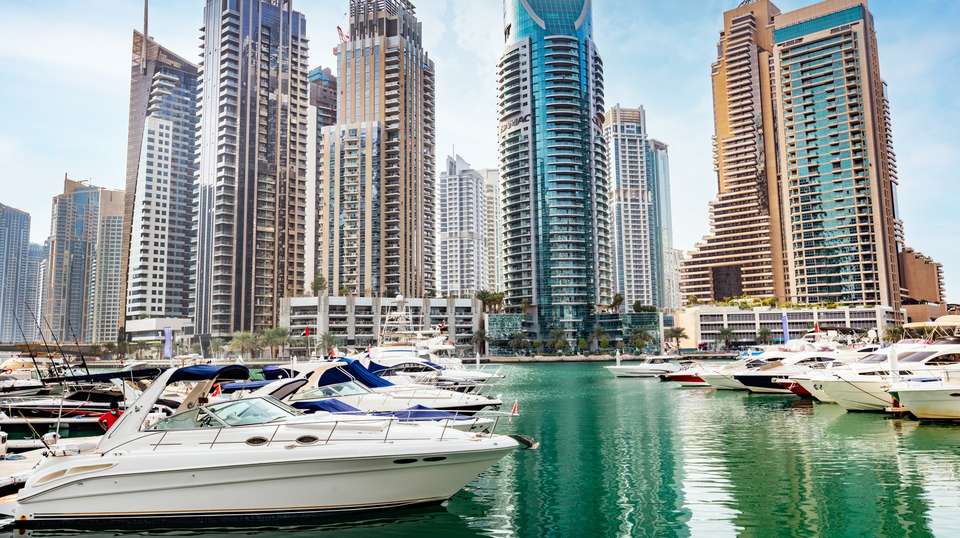 60 Min - Marina Cruise Sightseeing Dubai Tour - The Yellow Boats - UAE
