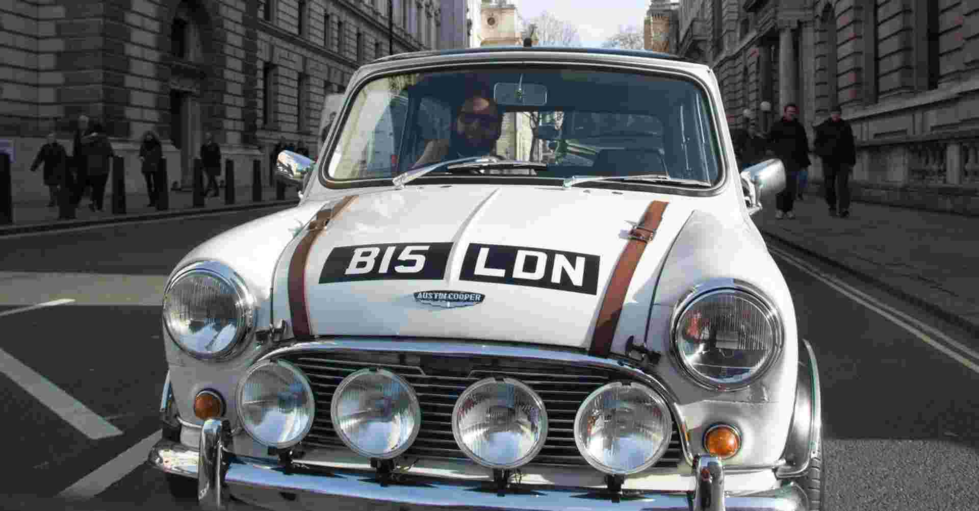 London Landmarks in a British Classic Car