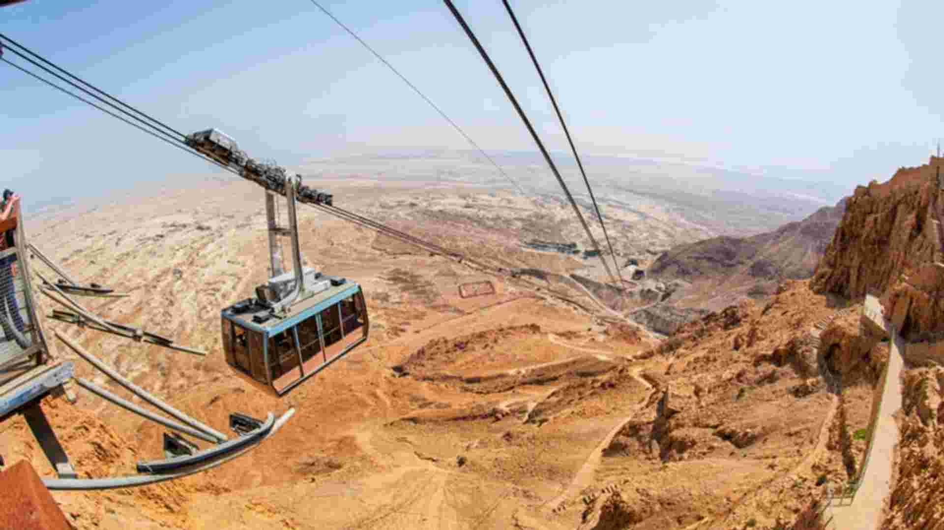 Masada and the Dead Sea from Tel Aviv