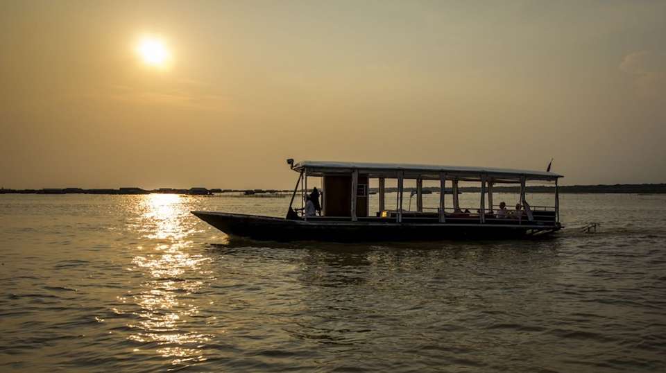 Small Group Sunset Cruise on Tonle Sap Lake with canape - V Happy Travel - Cambodia - Image 1