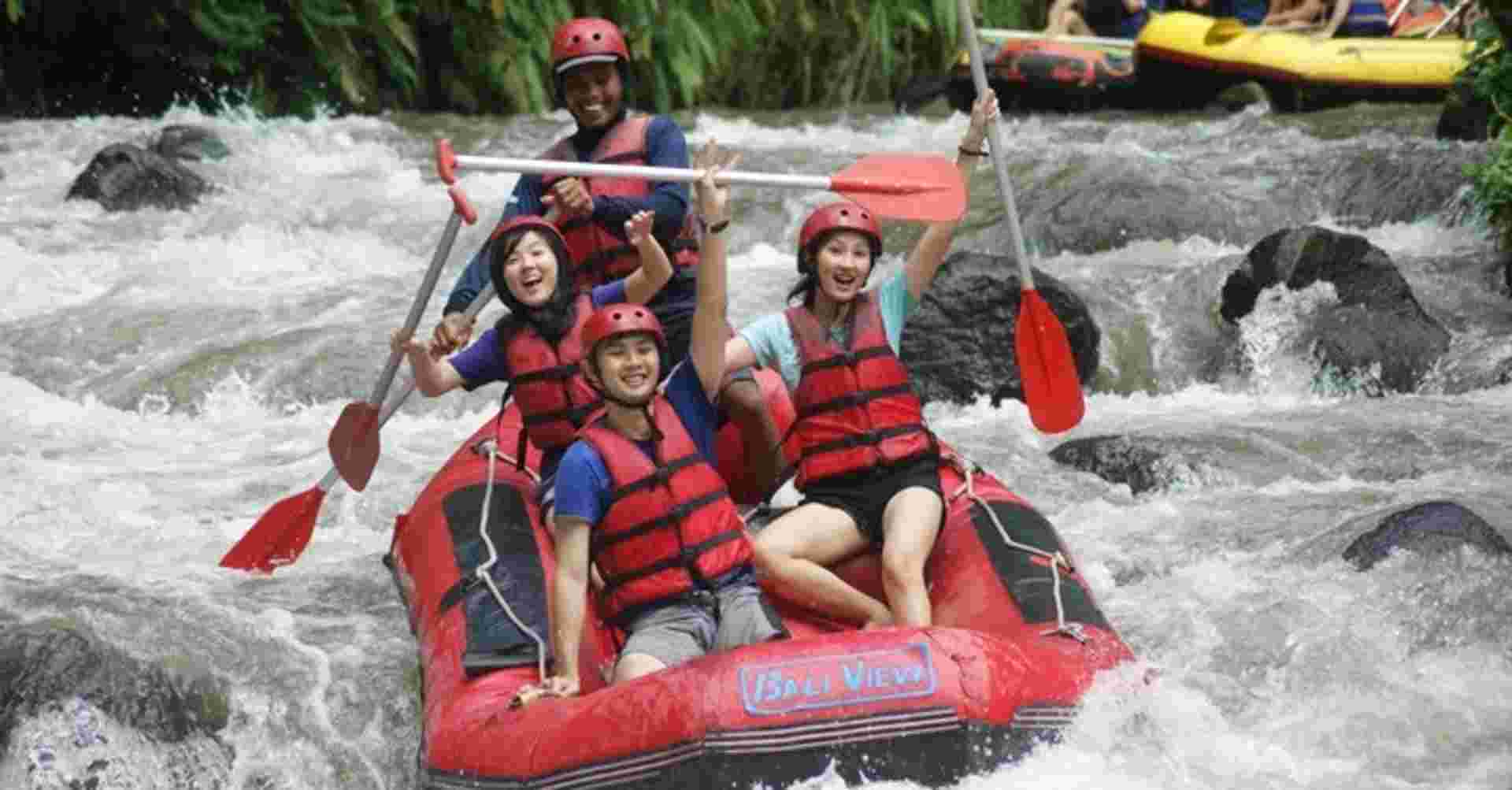 White water rafting at telaga waja river