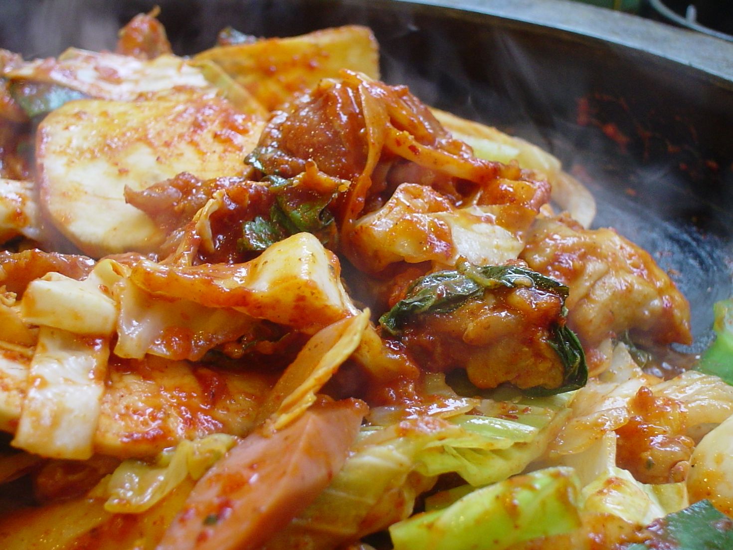 Dakgalbi is a flavourful street food found in Seoul