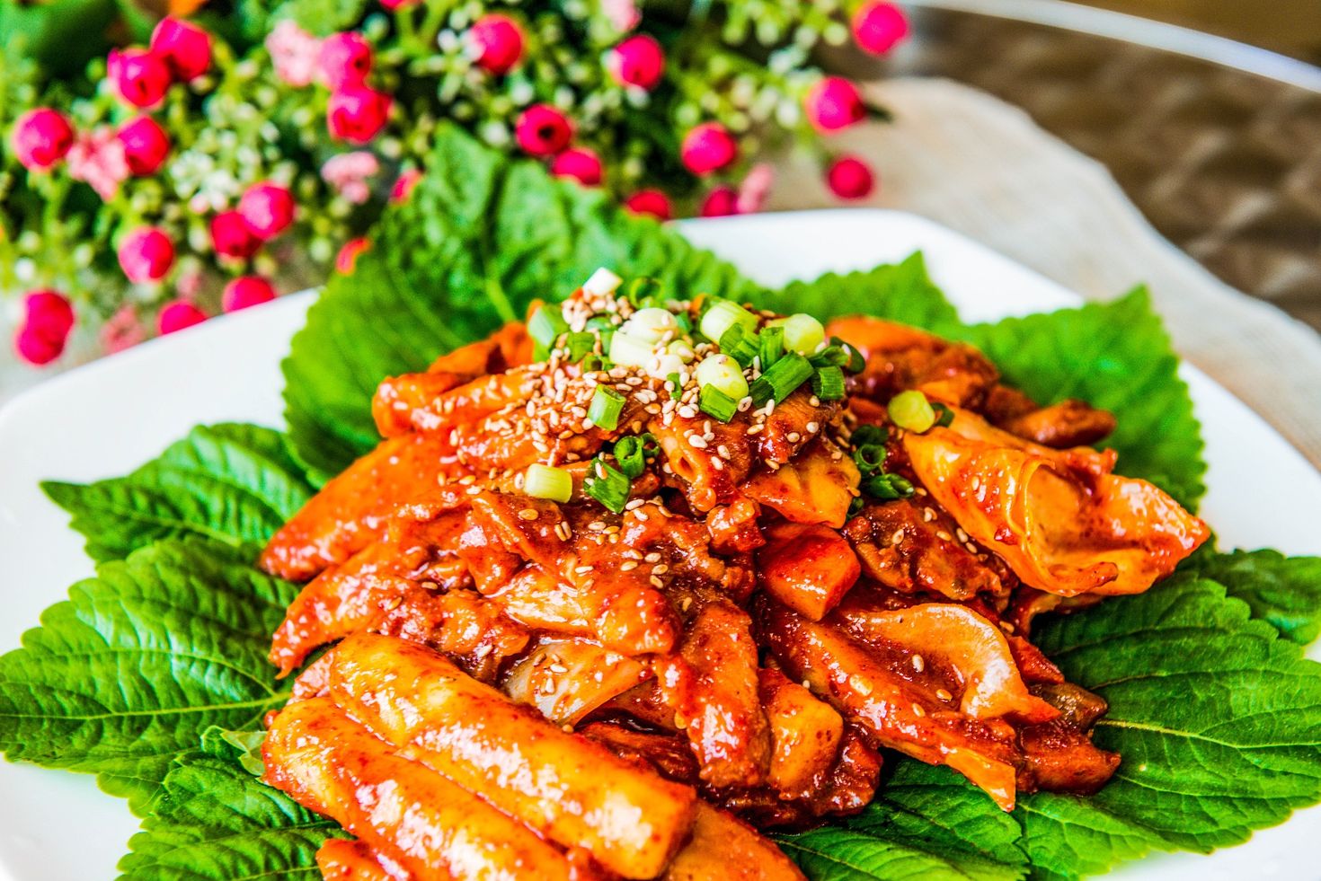 Tteokbokki is a spicy Seoul street food