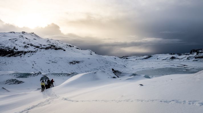 The Eyjafjallajokull glacier in Iceland is a glacier and a volcano