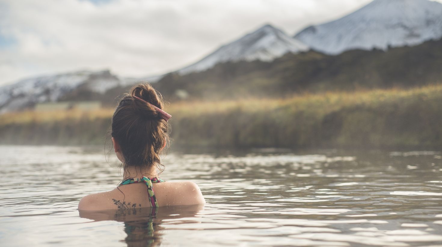 Lanmannalaugar hot spring in Iceland