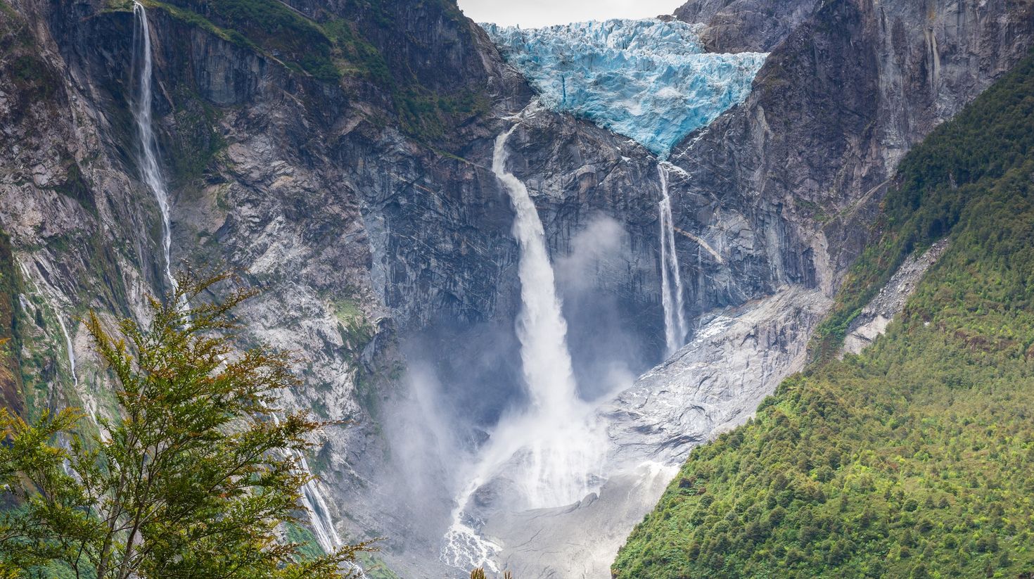 Queulat Hanging Glacier in Aysen Region
