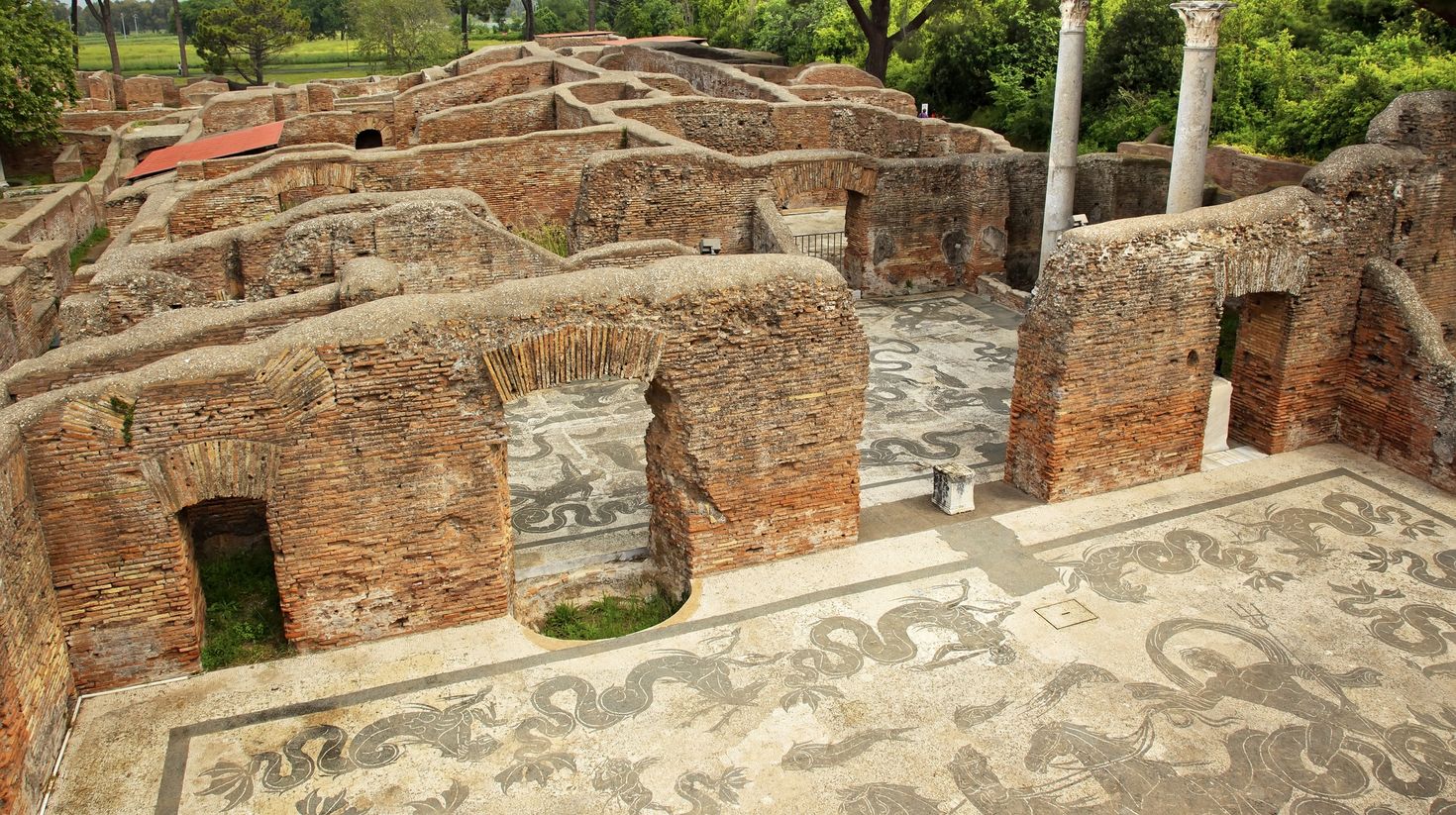 Archaeological excavation in Ostia Antica