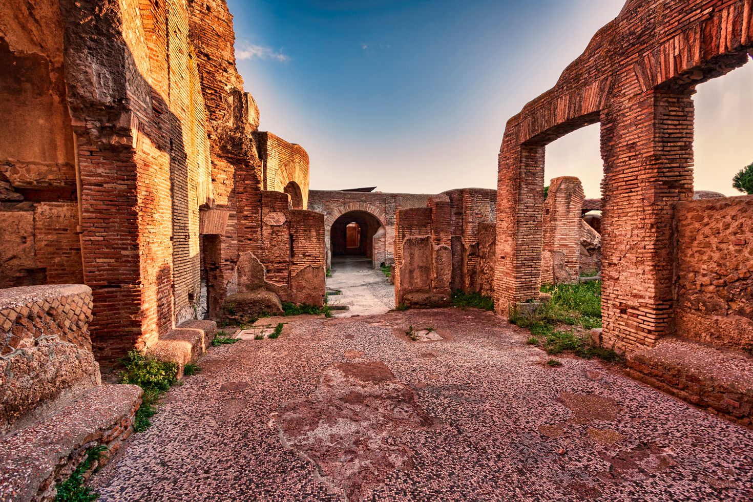 Archaeological excavation in the ruins of Ostia Antica.