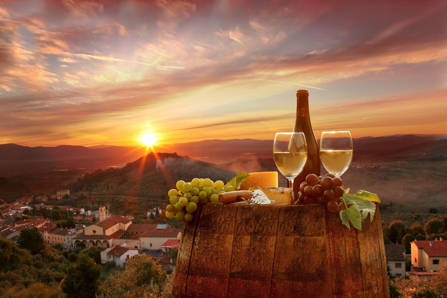 Wine arrangement in Chianti, Tuscany.