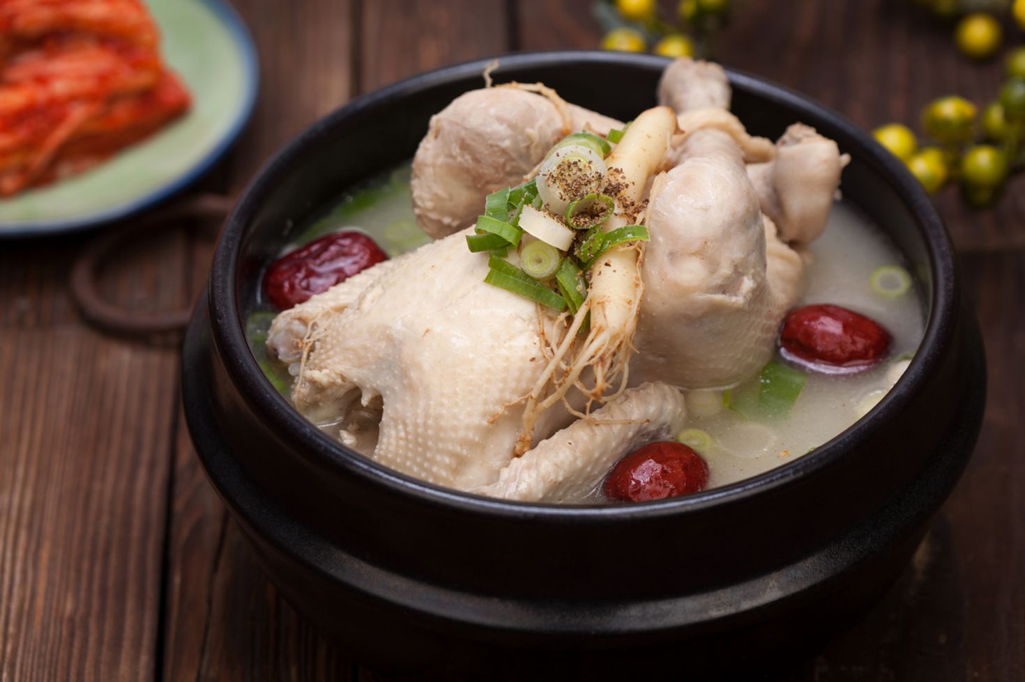 Samgyetang is a traditional Korean food