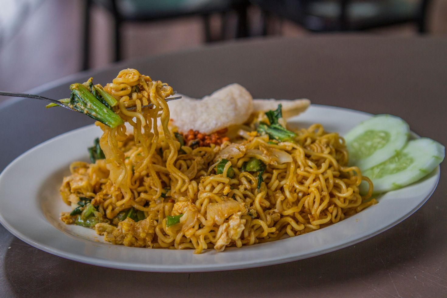 Indomie is a popular Indonesian food sold in instant noodles