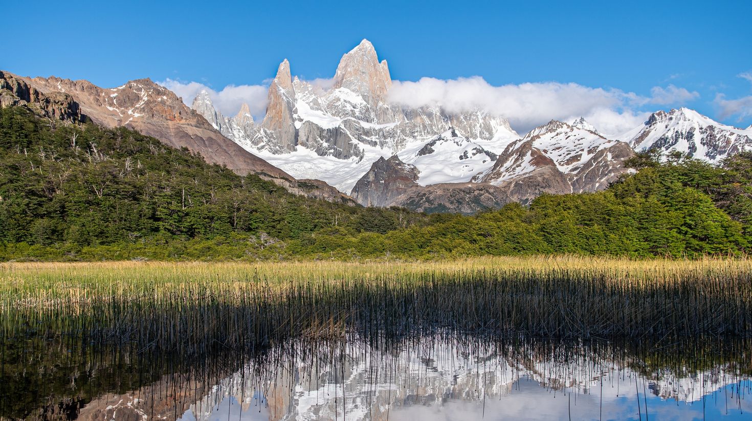 Landscapes of Mt. Fitz Roy mountain in El Calafate, Argentina.