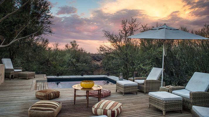The outdoor pool setting at Kuganha Luxury Camp.