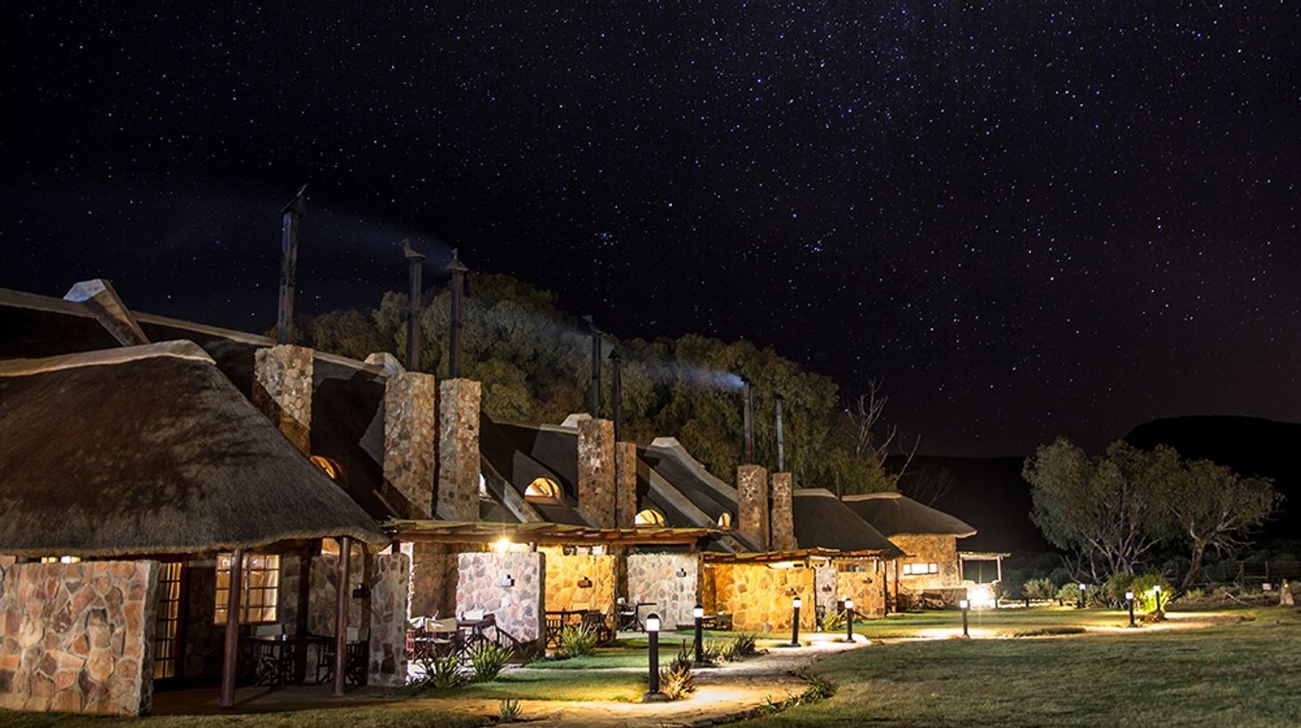 Aquila Private Game Reserve, a top safari near Cape Town, at night.