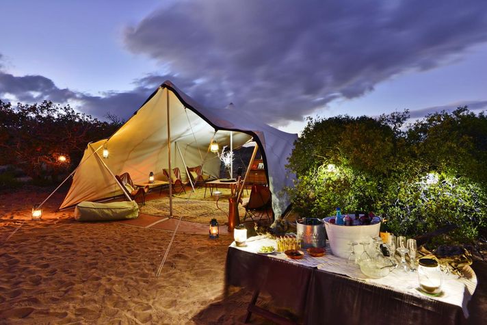 Sanbona Explorer Camp setting in Sanbona Wildlife Reserve.