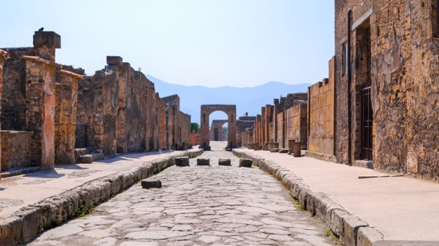 The view of street in Pompeii.