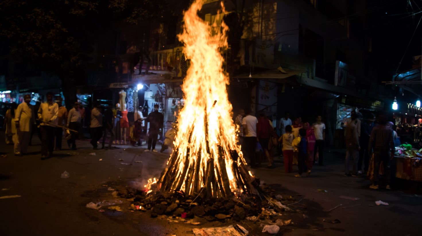 Holika Dahan during Holi Festival in India