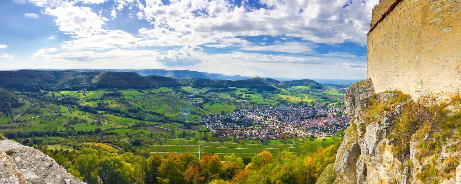 Hohenneuffen Castle is a popular landmark of Albsteig