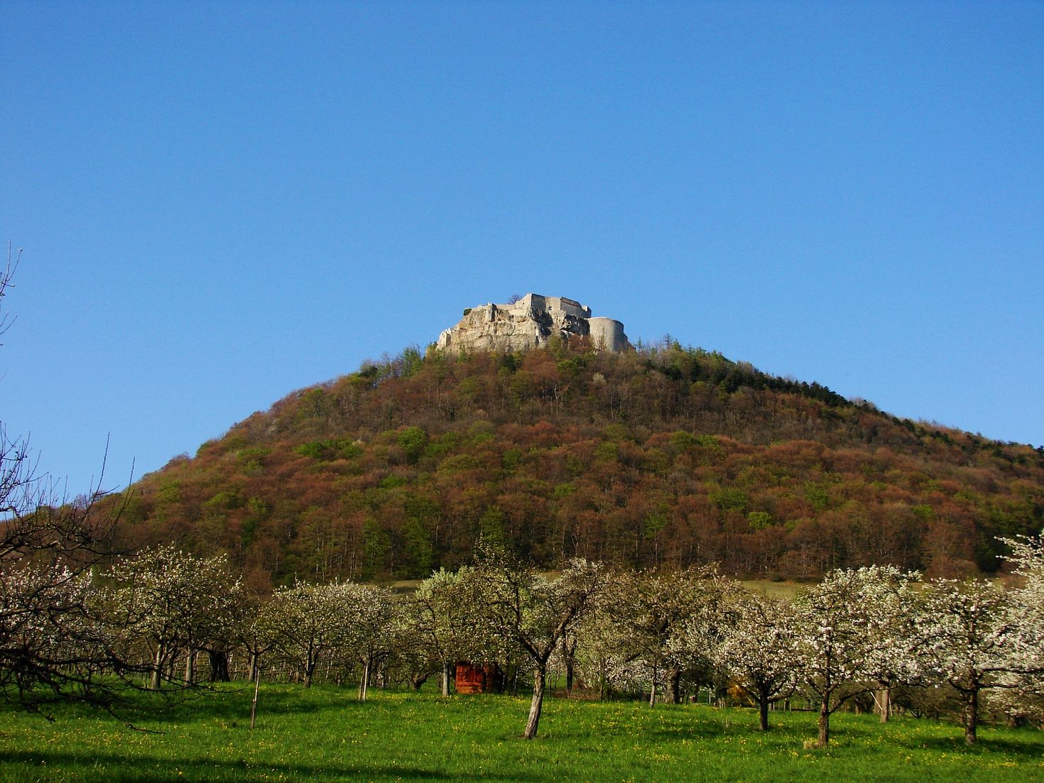 Hohenneuffen Castle is reached on day 8 of the Albsteig hiking trail