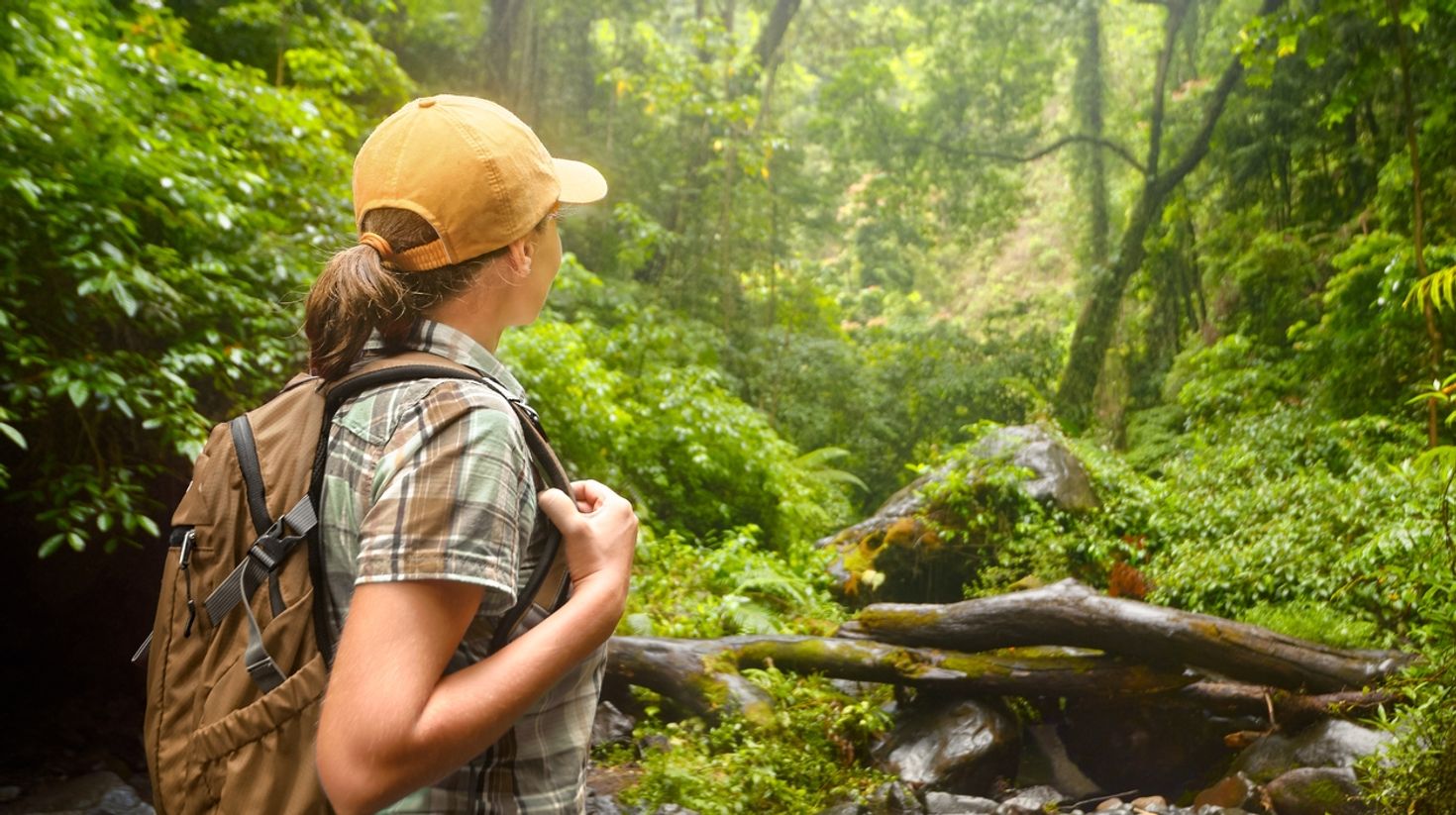 Girl hiking in Arenal Volcano National Park