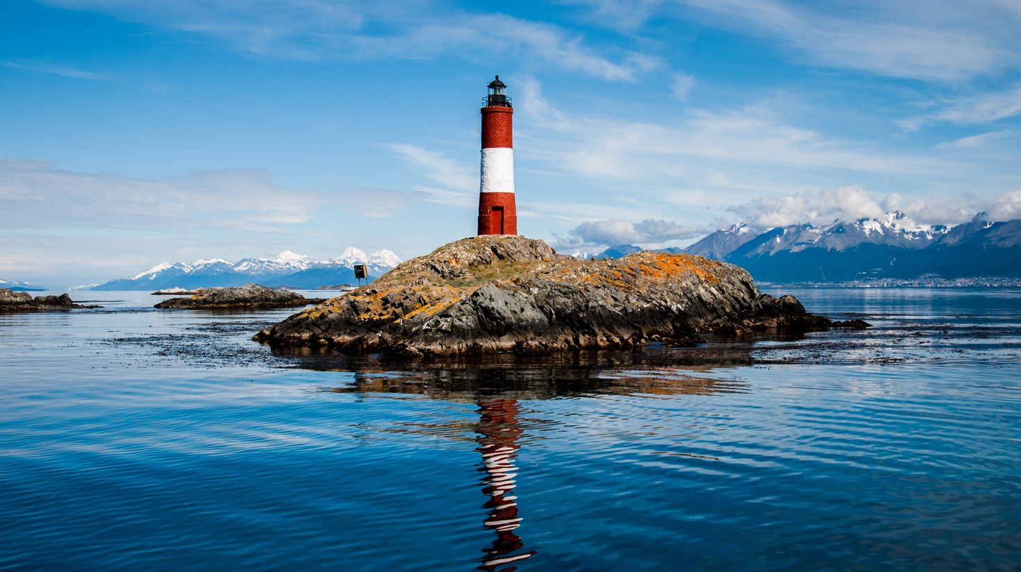 Lighthouse of the end of the world stock photo in Ushuaia, Argentina