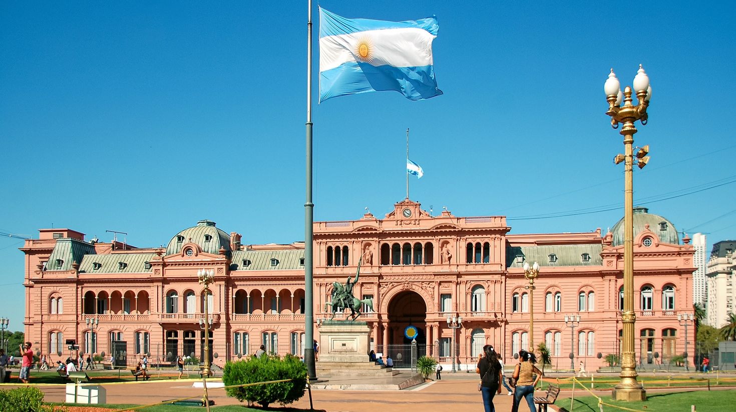Main facade of Casa Rosada or the government house in Buenos Aires
