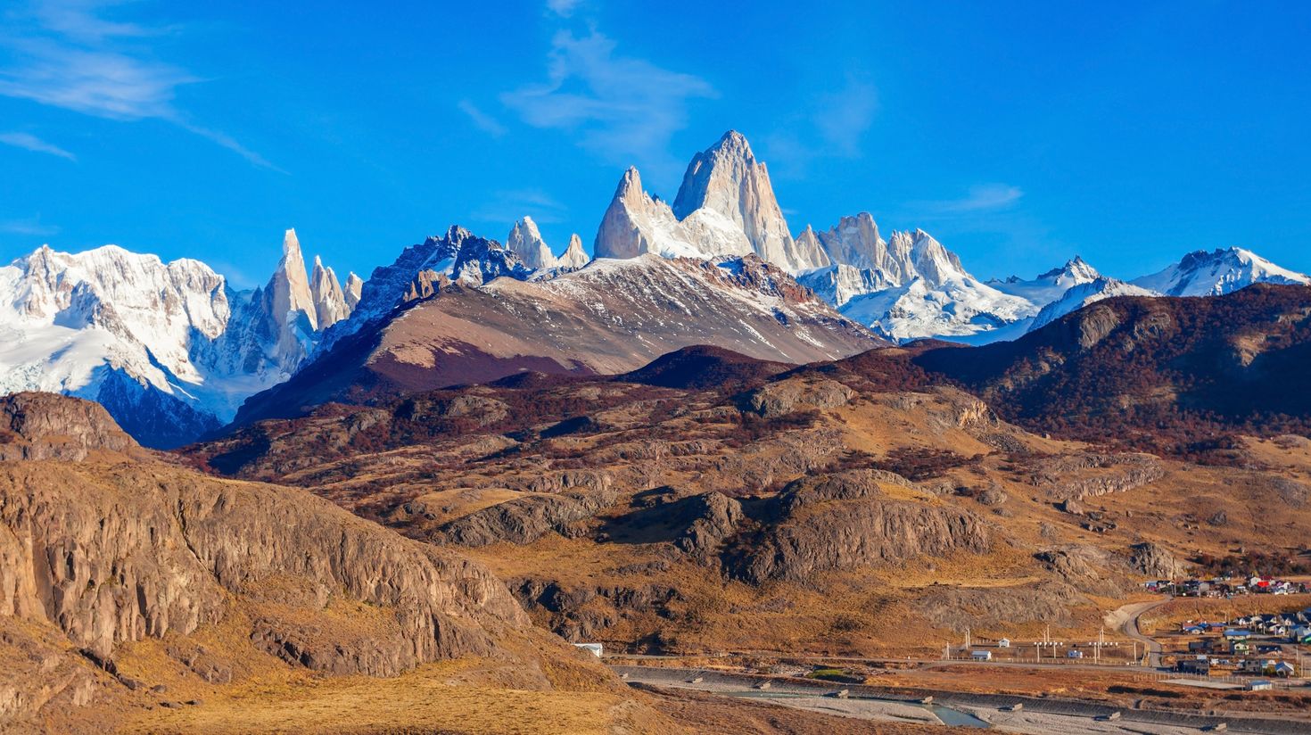 Fitz Roy mountain aerial view.
