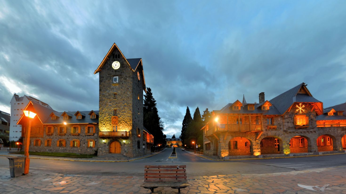 Swiss style main Square in Bariloche, Patagonia, Argentina