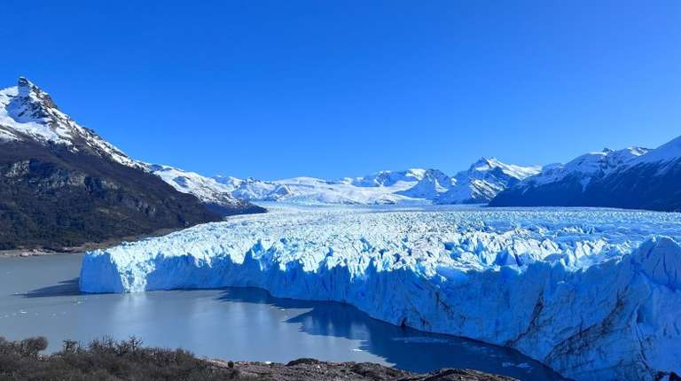 The view of Perito Moreno Glacier on a clear day in Argentina in September.
