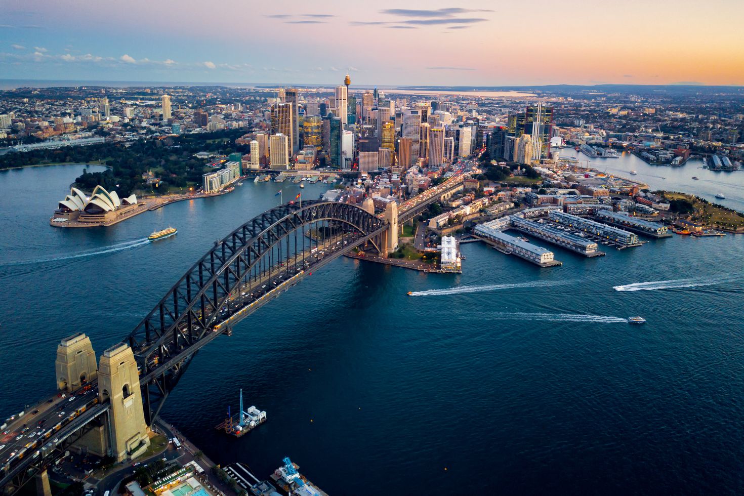 Aerial view of Sydney Harbor Bridge