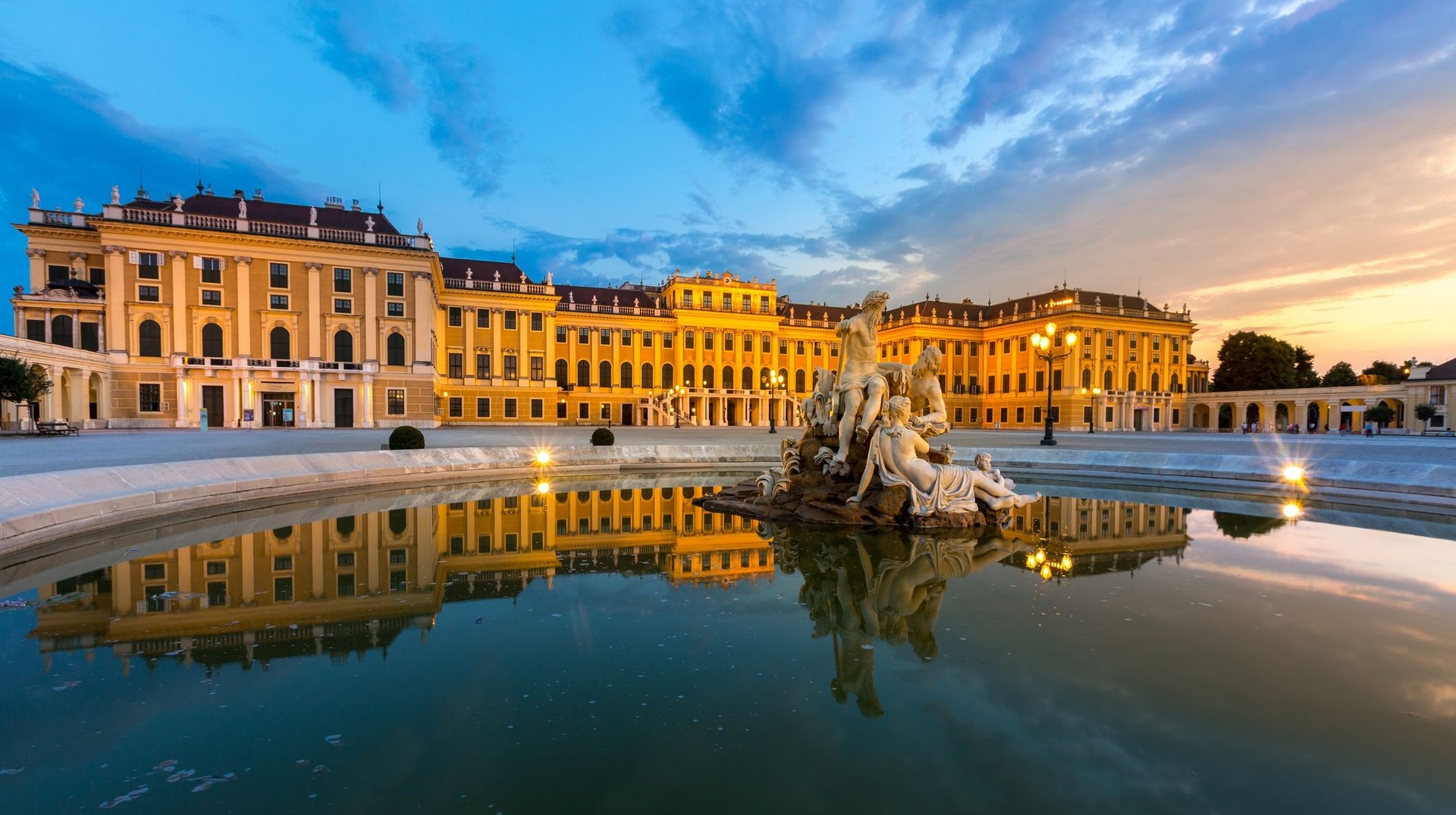 See Schonbrunn Palace during sunset while spending 10 days in Austria.