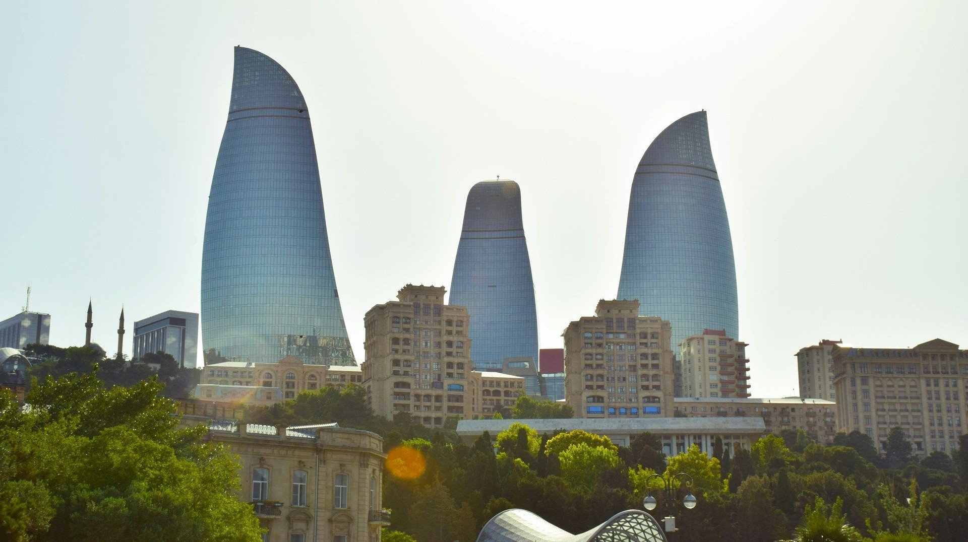 Flame Towers in Baku is iconic to the city and to Azerbaijan