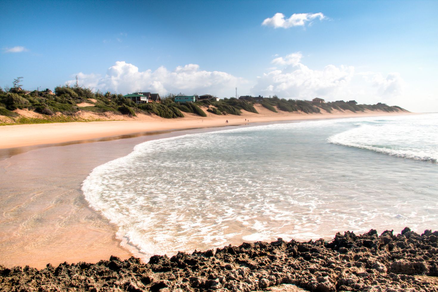 Tofo Beach in Mozambique on a clear day. 