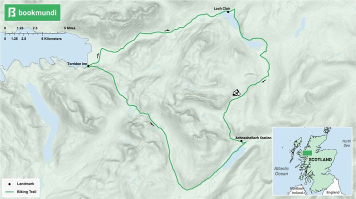 An overview map of the Beinn Damh biking trail.
