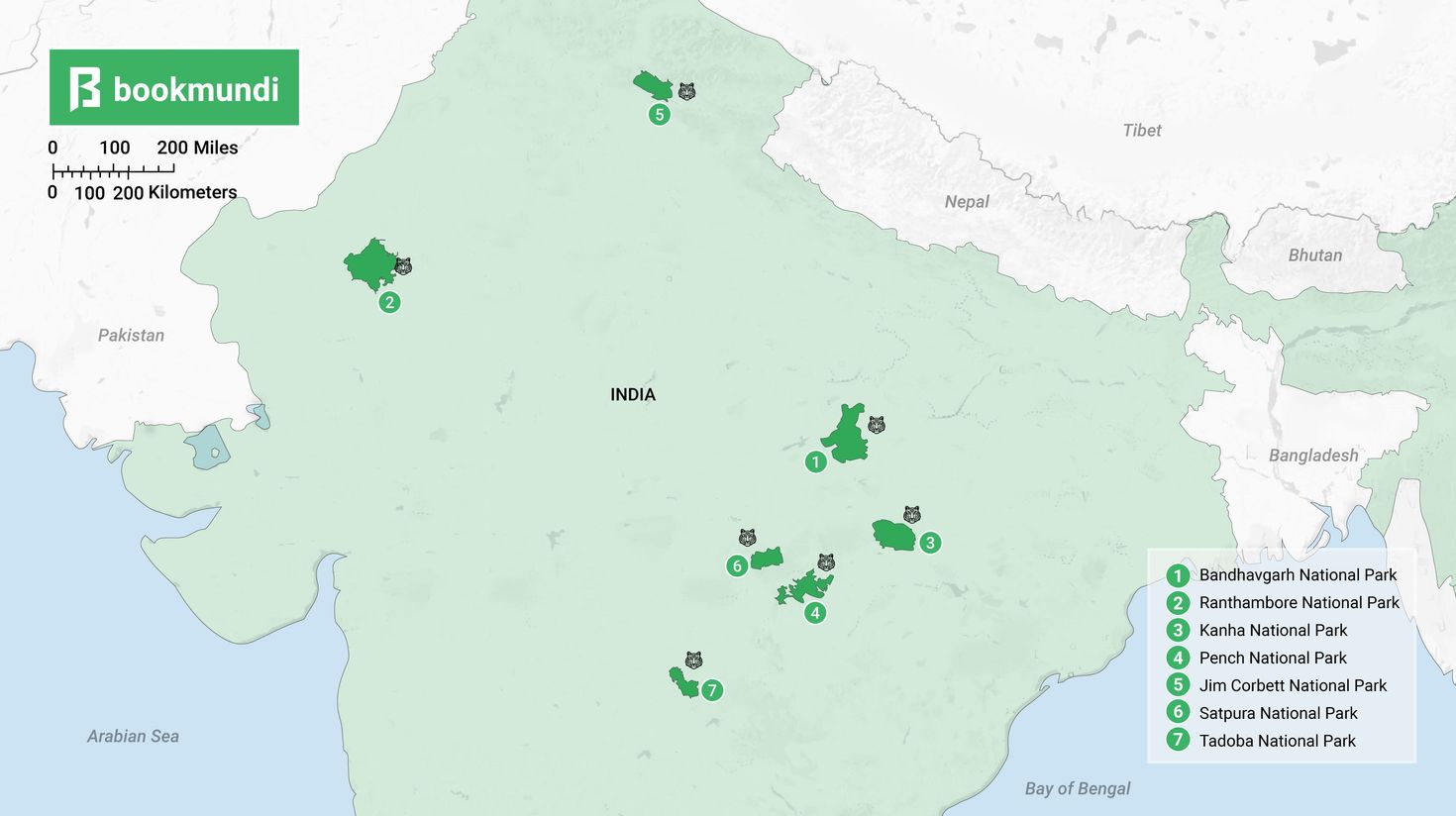 Maps of National Parks in India