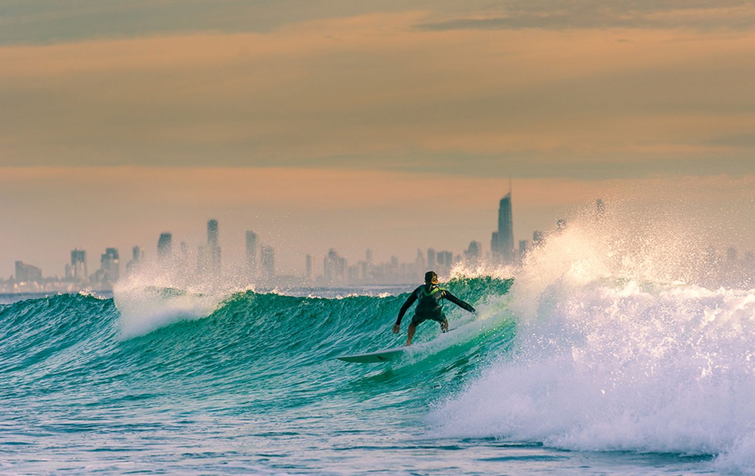 The beaches of Gold Coast brings surfers from all around the world.