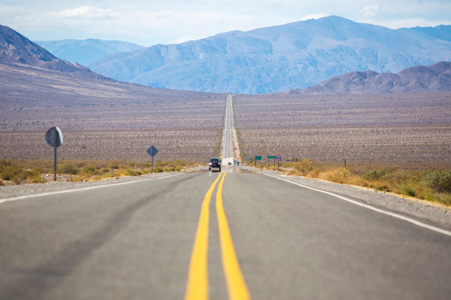 A truck passing by along the Ruta 40 in Argentina.