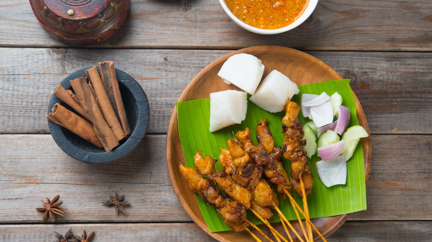 Satay is a famous street food in Indonesia