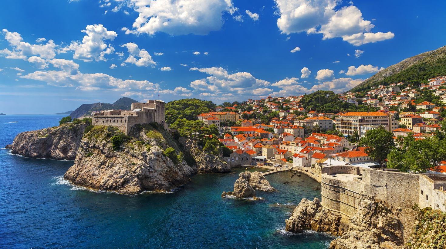 Aerial view of the city of Dubrovnik.
