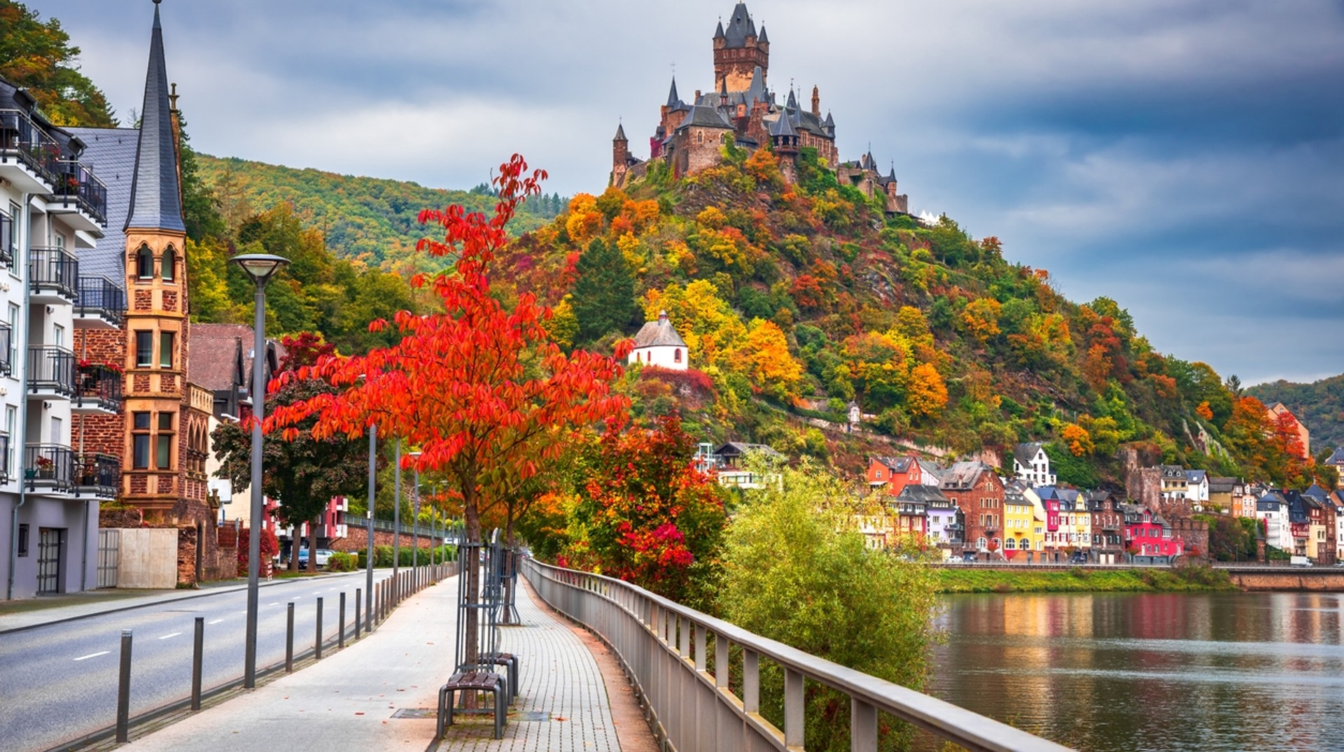 The best time to visit Germany is during the warm summer days. Beautiful streets of Cochem, Rhineland the best in Germany.