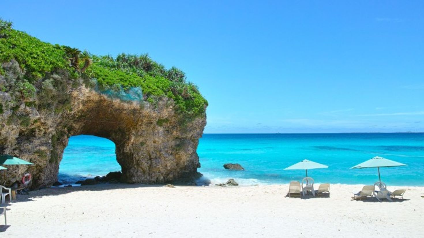 The view of Sunayama beach on a clear day during summer in Japan.